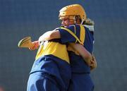 3 September 2000; Emily Hayden of Tipperary celebrates with teamate Noelle Kennedy during the All-Ireland Senior Camogie Championship Final match between Tipperary and Cork at Croke Park in Dublin. Photo by Pat Murphy/Sportsfile
