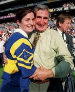 3 September 2000;  Len Gaynor former Tipperary Hurling Manager pictured with his daughter Ciara Gaynor after the All-Ireland Senior Camogie Championship Final match between Tipperary and Cork at Croke Park in Dublin. Photo by Pat Murphy/Sportsfile