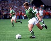 25 June 1990; Kevin Sheedy of Republic of Ireland the FIFA World Cup 1990 Round of 16 match between Republic of Ireland and Romania at the Stadio Luigi Ferraris in Genoa, Italy. Photo by Ray McManus/Sportsfile