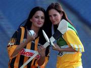 7 September 2000; Andrea Roche and Zena Eate pictured in Croke Park prior to Sunday's Guinness All Ireland Hurling Final match between Kilkenny and Offaly. Photo by Ray McManus/Sportsfile