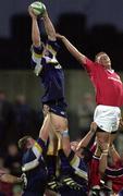 8 September 2000; Malcolm O'Kelly, Leinster, takes the ball in the lineout from Munster's  Michael O'Driscoll during the Interprovincial Championship match between Munster and Leinster at Musgrave Park in Cork. Photo by Matt Browne/Sportsfile