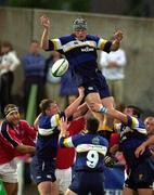 8 September 2000; Malcolm O'Kelly, Leinster, gets the ball away to Brian O'Meara in the lineout during the Interprovincial Championship match between Munster and Leinster at Musgrave Park in Cork. Photo by Matt Browne/Sportsfile
