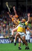 10 September 2000; Ger Oakley of Offaly in action against Andy Comerford of Kilkenny during the All-Ireland Senior Hurling Championship Final match between Kilkenny and Offaly at Croke Park in Dublin. Photo by Ray McManus/Sportsfile