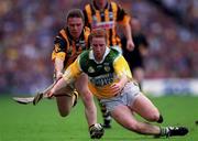 10 September 2000; Simon Whelahan of Offaly is tackled by Charlie Carter of Kilkenny during the All-Ireland Senior Hurling Championship Final match between Kilkenny and Offaly at Croke Park in Dublin. Photo by Ray McManus/Sportsfile
