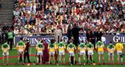 10 September 2000; Players meet officials ahead of the All-Ireland Senior Hurling Championship Final match between Kilkenny and Offaly at Croke Park in Dublin. Photo by Aoife Rice/Sportsfile