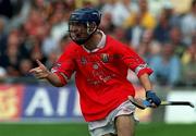 10 September 2000; Kieran Murphy of Cork celebrates scoring during the All-Ireland Minor Hurling Championship Final match between Cork and Galway at Croke Park in Dublin. Photo by Matt Browne/Sportsfile