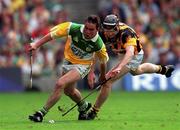 10 September 2000; Johnny Pilkington of Offaly in action against Peter Barry of Kilkenny duirng the All-Ireland Senior Hurling Championship Final match between Kilkenny and Offaly at Croke Park in Dublin. Photo by Ray McManus/Sportsfile