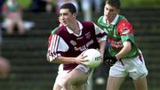 9 September 2000; Gary Glennon of Westmeath is tackled by Alan Dillion of Mayo during the All-Ireland Minor Football Final Semi-Final replay match between Mayo and Westmeath in Carrick on Shannon, Leitrim. Photo by Damien Eagers / Sportsfile