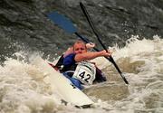9 September 2000; Nick and Bruce Goble competing in the Senior Racing Kayak Doubles, Liffey Descent at the Strawberry Beds in Dublin. Photo by Aoife Rice/Sportsfile