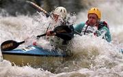 9 September 2000; Brendan Ryan and Andrew Ryan, competing in  the Touring Canadian Doubles Section of the Liffey Descent at the Strawberry Beds in Dublin. Photo by Aoife Rice/Sportsfile