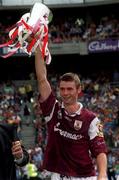 10 September 2000; Galway captain Richard Murray lifts the Irish Press Cup after the All-Ireland Minor Hurling Championship Final match between Cork and Galway at Croke Park in Dublin. Photo by Matt Browne/Sportsfile