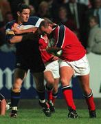 8 September 2000; Peter Clohessy of Munster is tackled by Brian O'Meara of Leinster during the Interprovincial Championship match between Munster and Leinster at Musgrave Park in Cork. Photo by Matt Browne/Sportsfile