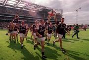 10 September 2000; Galway Minor team celebrate with the Irish Press Cup after the All-Ireland Minor Hurling Championship Final match between Cork and Galway at Croke Park in Dublin. Photo by Matt Browne/Sportsfile