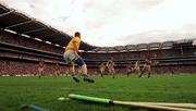 10 September 2000;  DJ Carey of Kilkenny scores his side's opening goal during the All-Ireland Senior Hurling Championship Final match between Kilkenny and Offaly at Croke Park in Dublin. Photo by Ray McManus/Sportsfile