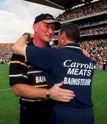 10 September 2000;  Kilkenny Manager Brian Cody consoles Offaly Manager Pat Fleury following the All-Ireland Senior Hurling Championship Final match between Kilkenny and Offaly at Croke Park in Dublin. Photo by Ray McManus/Sportsfile