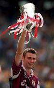10 September 2000; Galway captain Richard Murray, lifts the Irish Press Cup after the All-Ireland Minor Hurling Championship Final match between Cork and Galway at Croke Park in Dublin. Photo by Matt Browne/Sportsfile