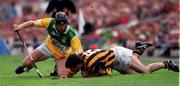 10 September 2000; Philip Larkin of Kilkenny in action against Brendan Murphy of Offaly during the All-Ireland Senior Hurling Championship Final match between Kilkenny and Offaly at Croke Park in Dublin. Photo by Ray McManus/Sportsfile