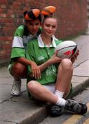 12 September 2000; Models Suzanne Dwyer, left, and Tanya Alvarez at the launch of the first Irish Collection at Landsdowne Road in Dublin following the signing of a new playing kit sponsorship deal with Canterbury of New Zealand, spanning the next five years. Photo by David Maher/Sportsfile