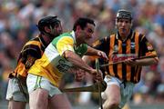 10 September 2000; Kevin Kinahan of Offaly in action against DJ Carey of Kilkenny during the All-Ireland Senior Hurling Championship Final match between Kilkenny and Offaly at Croke Park in Dublin. Photo by Ray McManus/Sportsfile