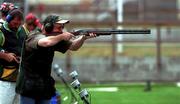 16 September 2000; Ireland's Dave Malone in action during the Men's Trap Qualification. Cecil Park Shooting Centre, Sydney West, Australia Photo by Brendan Moran/Sportsfile