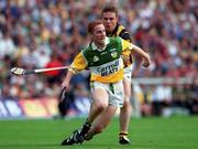 10 September 2000; Simon Whelaha of Offaly in action against Charlie Carter of Kilkenny during the All-Ireland Senior Hurling Championship Final match between Kilkenny and Offaly at Croke Park in Dublin. Photo by Ray McManus/Sportsfile