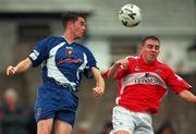 17 September 2000; Gary Beckett of Derry City in action against Neal Horgan of Cork City during the Eircom League Premier Division match between Cork City and Derry City at Turners Cross in Cork. Photo by David Maher/Sportsfile