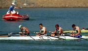 18 September 2000; Ireland's lightweight coxless fours, from left, Tony O'Connor, Gearoid Towey, Neville Maxwell and Neal Byrne after a disappionting heat in which they finished 5th. Sydney International Regatta Centre, Sydney West, Australia. Photo by Brendan Moran/Sportsfile