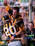 10 September 2000; Michael Kavanagh of Kilkenny celebrates with team-mate Canice Brennan after the All-Ireland Senior Hurling Championship Final match between Kilkenny and Offaly at Croke Park in Dublin. Photo by Ray McManus/Sportsfile