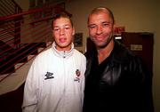 23 September 2000; Former Republic of Ireland international Soccer player Paul McGrath, right, with his son Chris during Republic of Ireland squad training ahead of the the U-16 international friendly against England at the Birmingham County Football Headquarters in Birmingham, England. Photo by David Maher/Sportsfile