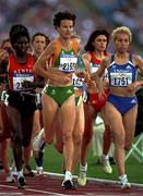 22 September 2000; Ireland's Sonia O'Sullivan, 2155, leads the field during the Women's 5000m heats. Stadium Australia, Sydney Olympic Park. Homebush Bay, Sydney, Australia. Photo by Brendan Moran/Sportsfile