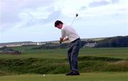 23 September 2000; Paul Gavin of Beech Park drives from the 14th during the Bulmers Jimmy Bruen Shield Final at Lahinch Golf Course, Lahinch in Clare. Photo by Ray McManus/Sportsfile