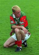 24 September 2000: A dejected Conor Mortimer of Mayo after the final whistle during the All Ireland Minor Football Championship Final match between Cork and Mayo at Croke Park in Dublin. Photo by Ray McManus/Sportsfile