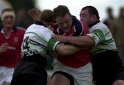23 September 2000; Mick Galwey of Munster is tackled by Pat Duignan, left, and Jimmy Screene of Connacht during the Guinness Interprovincial Rugby Championship match between Connacht and Munster at the Sportsground in Galway. Photo by Matt Browne/Sportsfile