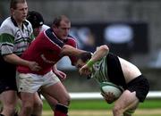 23 September 2000; Jim Ferris of Connacht is tackled by Peter Clohessy of Munster during the Guinness Interprovincial Rugby Championship match between Connacht and Munster at the Sportsground in Galway. Photo by Matt Browne/Sportsfile