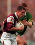 24 September 2000; Declan Meehan of Galway in action against Noel Kennelly of Kerry during the Bank of Ireland All-Ireland Football Championship Final Replay between Galway and Kerry at Croke Park in Dublin. Photo by Ray McManus/Sportsfile