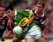 24 September 2000; Aodhan MacGearailt of Kerry is tackled by Michael Donnellan of Galway during the Bank of Ireland All-Ireland Football Championship Final Replay between Galway and Kerry at Croke Park in Dublin. Photo by Ray McManus/Sportsfile