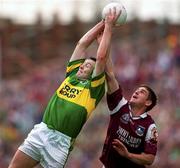 24 September 2000; Seamus Moynihan of Kerry is tackled by Paul Clancy of Galway during the Bank of Ireland All-Ireland Football Championship Final Replay between Galway and Kerry at Croke Park in Dublin. Photo by Ray McManus/Sportsfile