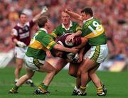 24 September 2000; Kevin Walsh of Galway in action against Michael Russell, left, Liam Hassett and Denis O'Dwyer of Kerry during the Bank of Ireland All-Ireland Football Championship Final Replay between Galway and Kerry at Croke Park in Dublin. Photo by Ray McManus/Sportsfile