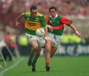 28 September 1997; Pa Laide, Kerry, in action against Noel Connelly, Mayo. Kerry v Mayo, All Ireland Final, Croke Park, Dublin, Football. Picture credit; Ray McManus / SPORTSFILE