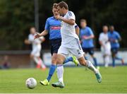 23 July 2015; Martin Dobrotka, Slovan Bratislava, in action against Ryan Swan, UCD. UEFA Europa League, Second Qualifying Round, Second Leg, UCD v Slovan Bratislava. UCD Bowl, Belfield, Dublin. Picture credit: Matt Browne / SPORTSFILE