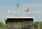 24 July 2015; A general view of the scoreboard before the game. Electric Ireland Connacht GAA Football Minor Championship Final Replay, Galway v Sligo. Tuam Stadium, Tuam, Co. Galway. Picture credit: Piaras Ó Mídheach / SPORTSFILE