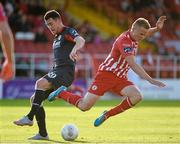 24 July 2015; Gary Boylan, Sligo Rovers, in action against Aaron Greene, St Patrick's Athletic. SSE Airtricity League Premier Division, Sligo Rovers v St Patrick's Athletic. The Showgrounds, Sligo. Picture credit: David Maher / SPORTSFILE