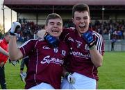 24 July 2015; Galway's Barry Goldrick, left, and Desmond Connolly celebrate after the game. Electric Ireland Connacht GAA Football Minor Championship Final Replay, Galway v Sligo. Tuam Stadium, Tuam, Co. Galway. Picture credit: Piaras Ó Mídheach / SPORTSFILE