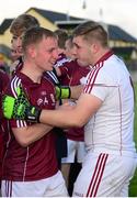 24 July 2015; Galway's Paudie McCormack, left, and Ronan Ó Beolain celebrate after the game. Electric Ireland Connacht GAA Football Minor Championship Final Replay, Galway v Sligo. Tuam Stadium, Tuam, Co. Galway. Picture credit: Piaras Ó Mídheach / SPORTSFILE