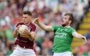 25 July 2015; Kieran Gavin, Westmeath, in action against Sean Quigley, Fermanagh. GAA Football All-Ireland Senior Championship, Round 4A, Fermanagh v Westmeath. Kingspan Breffni Park, Cavan. Picture credit: Oliver McVeigh / SPORTSFILE