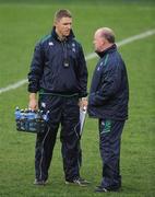 3 November 2008; Strength and Conditioning coach Paul Pook, left, in conversation with head coach Declan Kidney during Ireland Rugby Squad Training. Donnybrook Stadium, Donnybrook, Dublin. Picture credit: Brendan Moran / SPORTSFILE