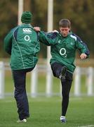 3 November 2008; David Wallace, left, and Ronan O'Gara in action during Ireland Rugby Squad Training. Donnybrook Stadium, Donnybrook, Dublin. Picture credit: Brendan Moran / SPORTSFILE