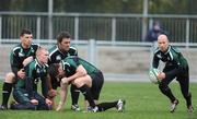 3 November 2008; Scrum-half Peter Stringer takes the ball from a &quot;ruck&quot;, formed by Denis Leamy, Keith Earls, Tomy Buckley and Shane Jennings during Ireland Rugby Squad Training. Donnybrook Stadium, Donnybrook, Dublin. Picture credit: Brendan Moran / SPORTSFILE