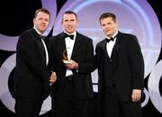 7 November 2008; Eddie Brennan, of Kilkenny, is presented with his OPEL GPA award by Dave Sheeran, Managing Director, OPEL Ireland, left, and Dessie Farrell, Chief Executive, Gaelic Players Association, during the 2008 Opel Gaelic Players of the Year awards for Hurling and Football. Citywest Hotel, Conference, Leisure & Golf Resort, Dublin. Picture credit: Brendan Moran / SPORTSFILE