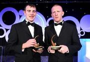 7 November 2008; Waterford players Eoin Kelly, left, and John Mullane with their OPEL GPA awards during the 2008 Opel Gaelic Players of the Year awards for Hurling and Football. Citywest Hotel, Conference, Leisure & Golf Resort, Dublin. Picture credit: Brendan Moran / SPORTSFILE